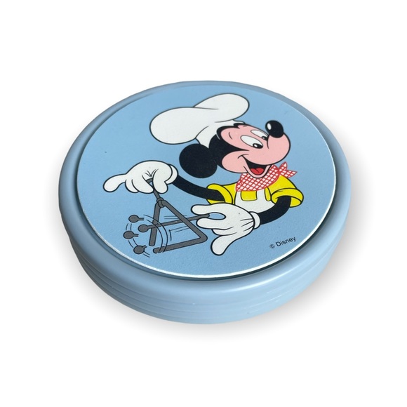 Set Of Four Disney Conimar Light Blue Plastic Mickey Mouse Coasters - Picture 4 of 6
